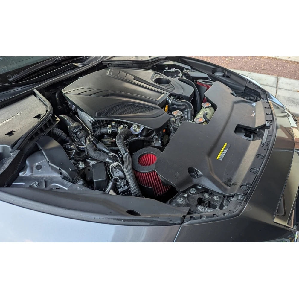 NO logo High Flow Shorty Tube Intakes for Infiniti Vr30 Q50 Q60 2018 VR30DDTT 3.0L Twin Turbo Heat Shield Cold Air Intake Kit-1