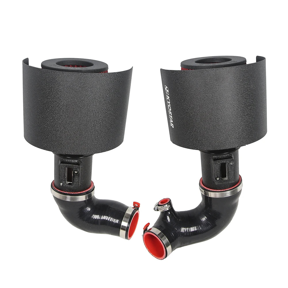 NO logo High Flow Shorty Tube Intakes for Infiniti Vr30 Q50 Q60 2018 VR30DDTT 3.0L Twin Turbo Heat Shield Cold Air Intake Kit-3