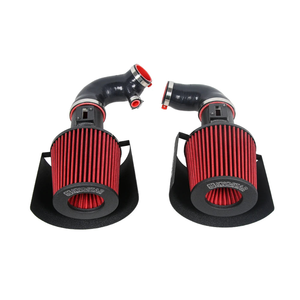 NO logo High Flow Shorty Tube Intakes for Infiniti Vr30 Q50 Q60 2018 VR30DDTT 3.0L Twin Turbo Heat Shield Cold Air Intake Kit-4