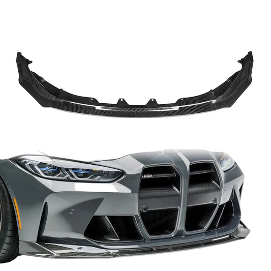 Dry Carbon Fiber V Style Front Lip for BMW G80 M3 G82 G83 M4 Competition Carbon Fiber Front Bumper Splitter-0